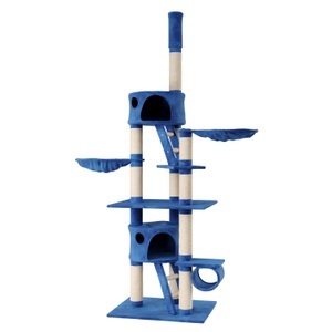 R - cat trees, Katzenkratzbaum deckenhoch 240 - 260 cm dunkelblau, Katzenbaum FELIX 240 cm blau