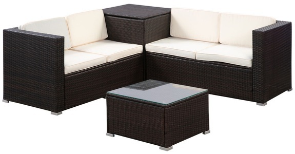 Cindy, Rattanlounge SAN MARINO mixed, Rattanlounge SAN MARINO braun/beige