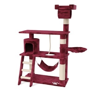 Cat trees, Katzenkratzbaum SIMBA bordeaux, Katzenbaum SIMBA 141 cm bordeaux