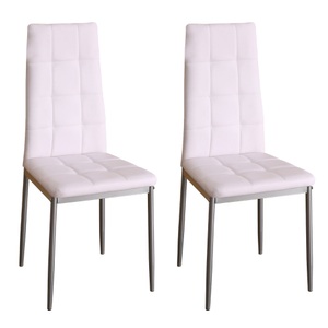 undefined, Esszimmerstuhl Leder MARC 2er Set weiss, Esszimmerstuhl Leder MARC 2er Set weiss