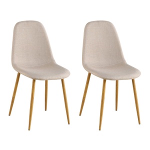 Ruby, Esszimmerstuhl Bernhard beige im 2er-Set, Esszimmerstuhl LEVI 2er Set beige
