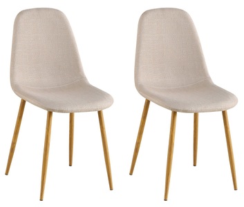 Ruby, Esszimmerstuhl Bernhard beige im 2er-Set, Esszimmerstuhl LEVI 2er Set beige