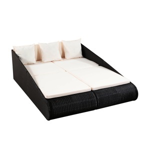 Ruby Ipro, Gartenliege EMILIA 200 x 142 x 59 cm, Gartenliege EMILIA 200 x 142 x 59 cm schwarz/beige