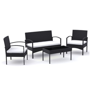 Ruby Ipro, Gartenset CATANIA Rattan schwarz, Gartenset Rattan CATANIA schwarz