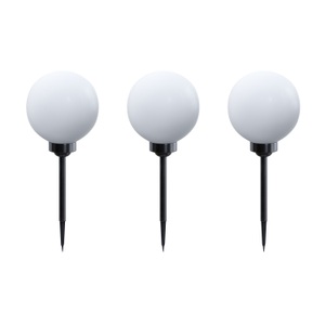 R - Saisonale Items, Solarlampe rund 20 cm 3er-Set, LED Solarlampe rund 20 cm 3er Set