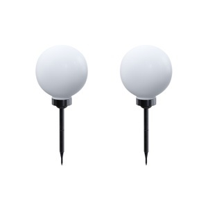 R - Saisonale Items, Solarlampe rund 30 cm 2er-Set, LED Solarlampe rund 30 cm 2er Set