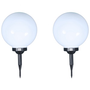 R - Saisonale Items, Solarlampe rund 30 cm 2er-Set, LED Solarlampe rund 30 cm 2er Set