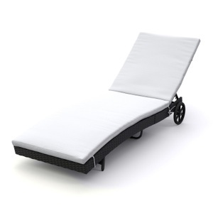 Mark Sunl, Gartenliege LAVI schwarz, Liegestuhl Rattan LAVI schwarz