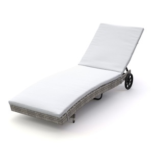 Mark Sunl, Gartenliege LAVI grau, Liegestuhl Rattan LAVI grau