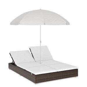 Mark Sunl, Gartenliege JAMILIA braun, Sonnenbett Rattan JAMILIA braun