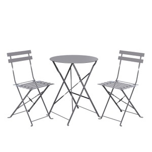R - Saisonale Items, Bistroset 3-teilig grau, Bistroset 3-teilig grau