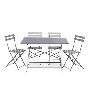 R - Saisonale Items, Bistroset 5-teilig grau, Bistroset 5-teilig grau