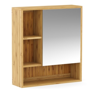undefined, Spiegelschrank Badezimmer Bambus AURA 56 x 16 x 61 cm natur