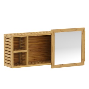 undefined, Spiegelschrank Badezimmer Bambus CLARO 80 x 17 x 30 cm natur