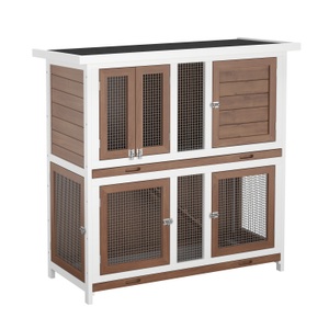 undefined, Kaninchenstall Holz FLUFFY 100 x 50 x 105 cm weiss/natur