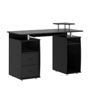 undefined, Schreibtisch RIGIL mit Schubladen 120 x 55 x 89 cm schwarz