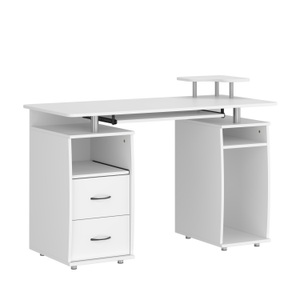 undefined, Schreibtisch RIGIL mit Schubladen 120 x 55 x 89 cm weiss
