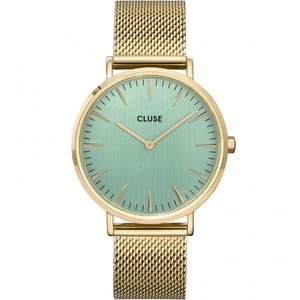 Cluse, Cluse Cw0101201027 La Boheme Stein grün & Gold Mesh Damenuhr, 