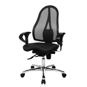Topstar, home24 Buerodrehstuhl Sitness 15, Topstar® Bürodrehstuhl Ortho 15, Netzrücken, höhenverstellbare Armlehnen, schwarz