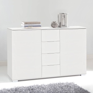 Wimex, home24 Kombikommode Lingga I, Livetastic Kommode 130/83/41 cm , Easy Plus C , Weiss , Metall , 2 Fächer , 130x83x41 cm , Dekorfolie,Nachbildung , Beimöbel erhältlich , 001787046049