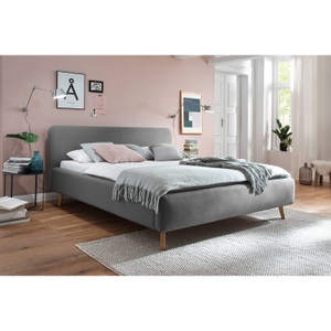 meise.moebel, home24 Polsterbett Mattis, Novel - Bett MATTIS_8096 - taupe - Textil - 140x200