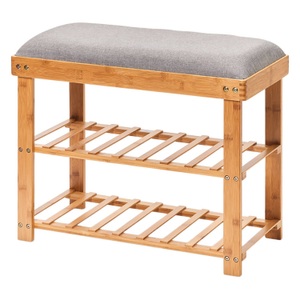 Zeller, Zeller - Schuhbank 2 Bambus Polyester - 60 x 29 x 50 cm, Zeller Present Schuhbank