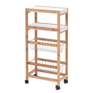 Zeller, Zeller - Nischen-Rollwagen Bambus MDF - 40 x 22 x 83 cm, Zeller Present Küchenwagen »Bamboo«, mit vier Ablagemöglichkeiten