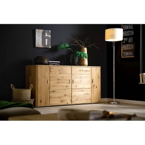 Naturoo, home24 Sideboard Forge II, Livetastic Sideboard 186/90/44 cm , Ravello , Eichefarben , Metall , Balkeneiche,Balkeneiche , massiv,massiv , 2 Schubladen , 186x90x44 cm , geölt,geölt,Echtholz,Echtholz , Beimöbel erhältlich , 000196082607