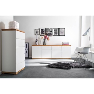 loftscape, home24 Kommode Lixeira, XXXLutz Kommode 51/115/40 cm , Chiaro , weiss, Eichefarben , Holz, Holzwerkstoff , Asteiche, Eiche , massiv , 51x115x40 cm , matt, geölt, lackiert,Echtholz, Nachbildung , Typenauswahl, Beimöbel erhältlich , 000196018507