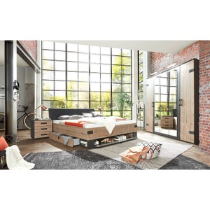 Wimex, home24 Bett Stockholm, Wimex Stauraumbett »Stockholm, gepolstertes Kopfteil, zusätzlicher Stauraum am Fussende«, inklusive 2 Bettschubladen, wahlweise 160 oder 180x200cm Liegefläche