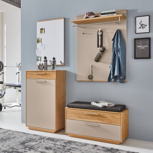 home24, home24 Spiegel Loveno II, Novel Wandspiegel 56/82/3 cm , Loveno , Glas , Eiche , massiv , 56x82x3 cm , glänzend,Echtholz , 001529007308
