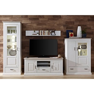 Ridgevalley, home24 TV-Lowboard Curzu, Landscape Tv-element 150/65/52 cm , Lima , Taupe, Pinienfarben , Holzwerkstoff , 3 Fächer , 150x65x52 cm , foliert,Nachbildung , 001937021502