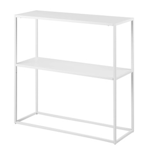 mooved, home24 Regal Cascavel, MID.YOU Regal 79,5/80,5/26 cm weiss , Newton -Trend- , Metall , 79.5x80.5x26 cm , pulverbeschichtet , Beimöbel erhältlich , 001749045308