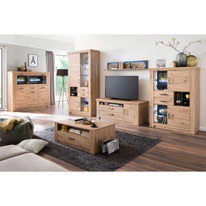 Naturoo, home24 TV-Lowboard Mendes I, Livetastic Tv-element 144/60/55 cm , Meran , Eichefarben , Holzwerkstoff , 2 Schubladen , 144x60x55 cm , Melamin,tiefgezogen, Melamin,Nachbildung,Nachbildung , 000196082108