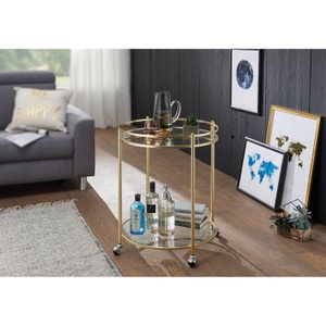 HOME AFFAIRE, Home affaire Servierwagen »Serve«, MID.YOU Servierwagen in goldfarben , James , Metall , 57x75 cm , matt, lackiert,transparent , einfacher Aufbau , 000850054901