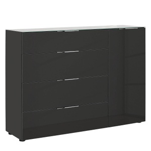 Maja Moebel, home24 Kommode Trend III, XXXLutz Highboard 135,3/98,7/40 cm , Trend , Anthrazit , Holzwerkstoff , 2 Fächer , 135.3x98.7x40 cm , melaminharzbeschichtet,Nachbildung , Beimöbel erhältlich , 001534002336