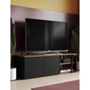 temahome, Temahome - Lowboard Albi - Holzwerkstoff - nussbaum/schwarz - 145/45/45 cm, Temahome - Lowboard Albi - nussbaum/schwarz - Holzwerkstoff - 145/45/45 cm