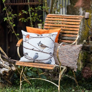 APELT, APELT - Zierkissen BIRDS - Baumwolle - weiss/braun - 45/45 cm, APELT - Zierkissen BIRDS - weiss/braun - Baumwolle - 45/45 cm