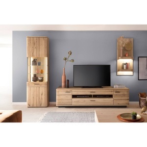 home24, home24 TV-Lowboard Salvo, Livetastic Tv-element 210/56/50 cm , Salvador , Eichefarben , Metall , Balkeneiche , furniert, massiv , 210x56x50 cm , geölt, Melamin,Melamin,Echtholz, Nachbildung, teilmassiv,Nachbildung , Kabeldurchlass , 000196082415