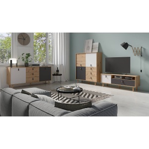 HOMEXPERTS, Homexperts Sideboard »Bristol«, Homexperts Sideboard »Bristol«, Breite 120 cm oder 180 cm, mit massiven Eichefüssen