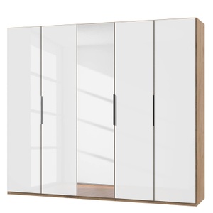 home24, home24 Drehtürenschrank Level 36 D II, MID.YOU Drehtürenschrank in eichefarben, weiss hochglanz , Level 36 D , Holzwerkstoff , 3 Fächer , 250x216x58 cm , Dekorfolie,Dekorfolie,Nachbildung , 001787024511