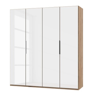 home24, home24 Drehtürenschrank Level 36 D I, MID.YOU Drehtürenschrank in eichefarben, weiss hochglanz , Level 36 D , Holzwerkstoff , 2 Fächer , 200x216x58 cm , Dekorfolie,Dekorfolie,Nachbildung , 001787024506