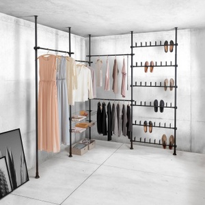 Wenko, Wenko - Teleskop-System Herkules Shoes Schwarz, Ausziehregal für 48 Paar Schuhe, WENKO Schuhregal »Modell Herkules Shoes«, Teleskopregal für 48 Paar Schuhe, zum Klemmen ohne Bohren, verstellbar