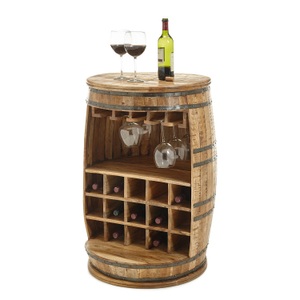 home24, home24 Barfass Farmingville, Stolkom Bartisch »Fiasko«, Massivholz Mango Wood im Vintage Style
