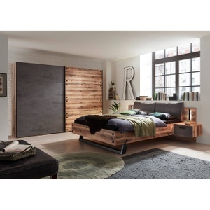 undefined, Schwebetürenschrank, Livetastic Schwebetürenschrank in anthrazit, fichtefarben , Dover , 3 Fächer , 270x210x60 cm , Dekorfolie , Beimöbel erhältlich , 002522031601