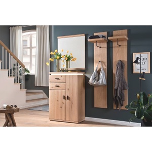 Naturoo, home24 Spiegel Ellinwood, Linea Natura Wandspiegel 75/82/3 cm , Barcelona , Glas , Eiche , furniert , 75x82x3 cm , Echtholz, Nachbildung , 000196065302