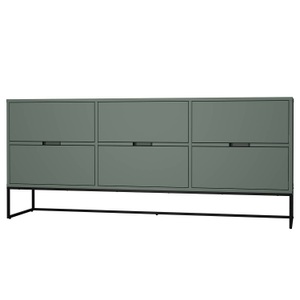 home24, home24 Sideboard Lipp II, BYYU - Sideboard CLIPP - mistry green - Holzwerkstoff - 176/43/76 cm