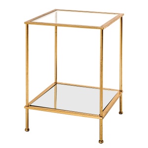 XXXLutz, XXXLutz Beistelltisch in metall, glas , Faro 2 , Goldfarben , 39x55x39 cm , lackiert , 001931067602, XXXLutz Beistelltisch in metall, glas 39/39/55 cm , Faro 2 , Goldfarben , 39x55 cm , lackiert , 001931067602