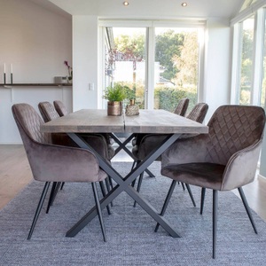 House nordic, House Nordic - 2er-Set Stühle Harbo - Taupe und Schwarz, House Nordic Stuhl »House Nordic Stuhl m.Armlehne Stockholm«