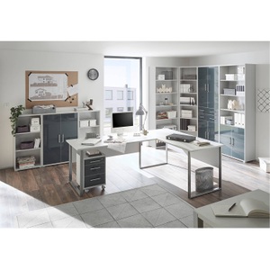 Fredriks, home24 Aktenschrank Tux, Livetastic Aktenschrank 79/220/35 cm , Office Lux , Graphitfarben, Hellgrau , Holzwerkstoff , 79x220x35 cm , Dekorfolie,lackiert,Nachbildung , 000887039604